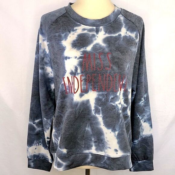 RAE DUNN MISS INDEPENDENT TIE DYE SWEATSHIRT NWT - Picture 1 of 9